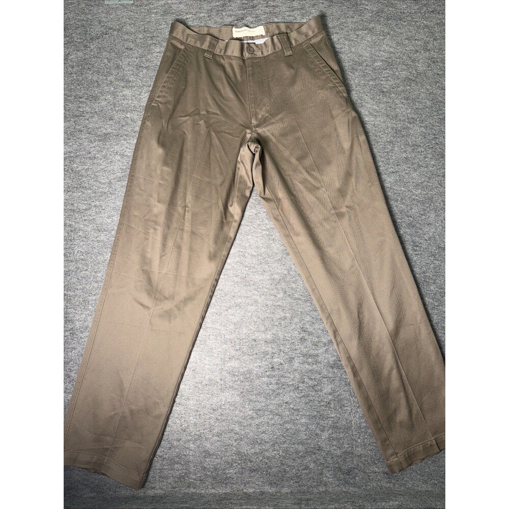 Perry Ellis Cottons Pants Mens 32x32 Brown Premium Chino Vintage Wash
